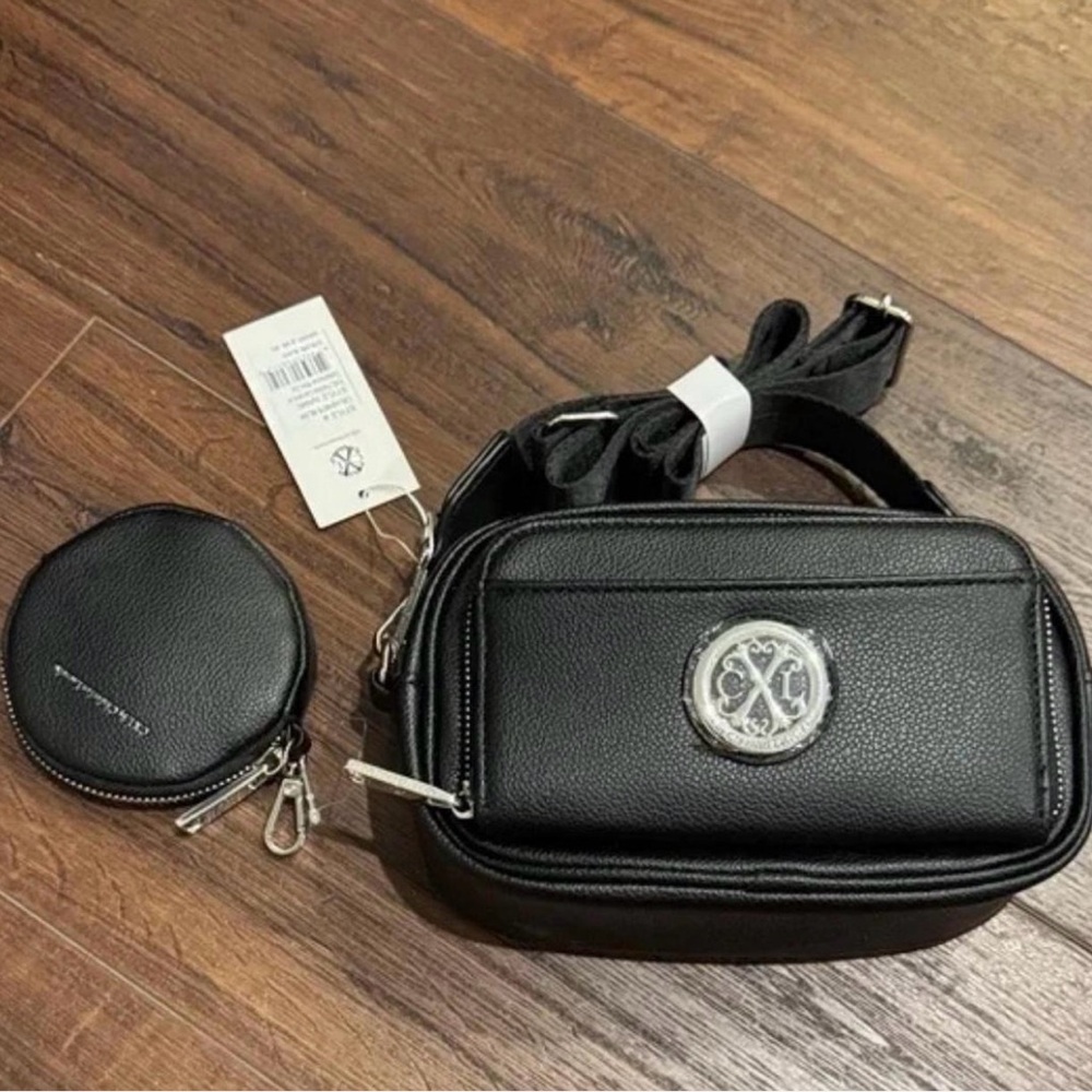 Christian Lacroix Black Camera Bag with Mini Zip